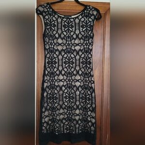 dressbarn Black and Cream Lace Dress #12